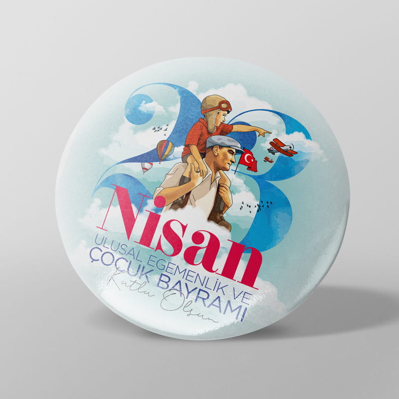 23 Nisan Çocuk Bayramına Özel 12'li Yaka Rozeti