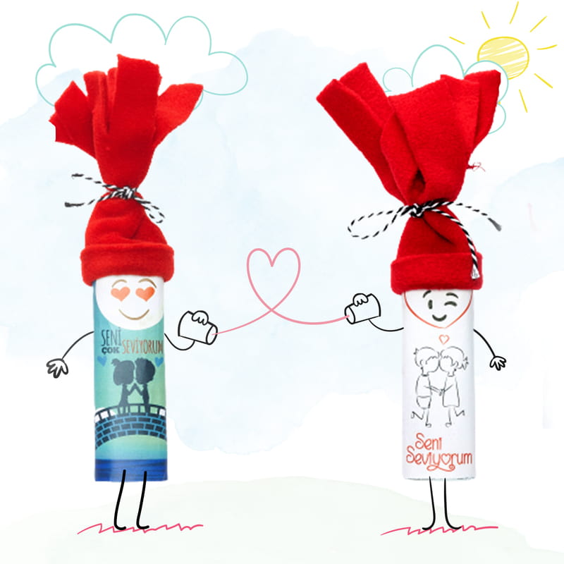 32 Sevgi Mesajlı Kutulu Çikolata