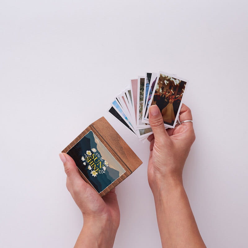 70 Fotoğraf Baskılı Be The Sun Shine Motto Mesajlı Ahşap kutu