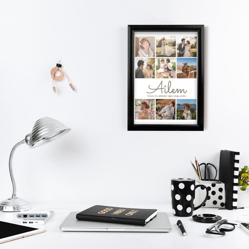 9 Fotoğraf Baskılı Kişiye Özel Dekoratif Çerçeve