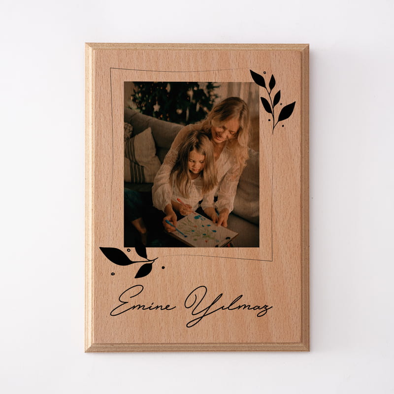Anneler Günü Hediyesi Fotoğraf ve İsim Baskılı Mini Ahşapfoto