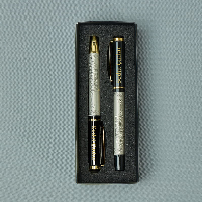 Besmele Tasarımlı Kişiye Özel 2'li Kalem Seti