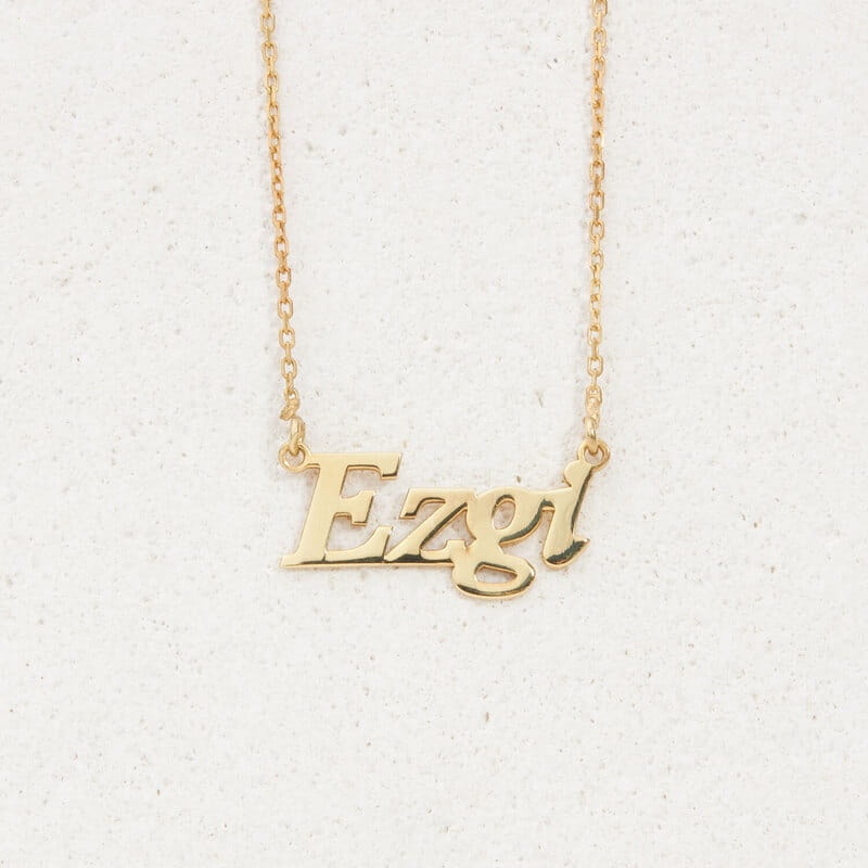 Bold Yazı Stilli İsme Özel Gümüş Kolye