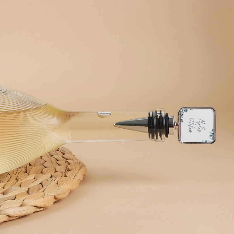 Çiçek Tasarımlı İsim Özelleştirmeli Şarap Tıpası