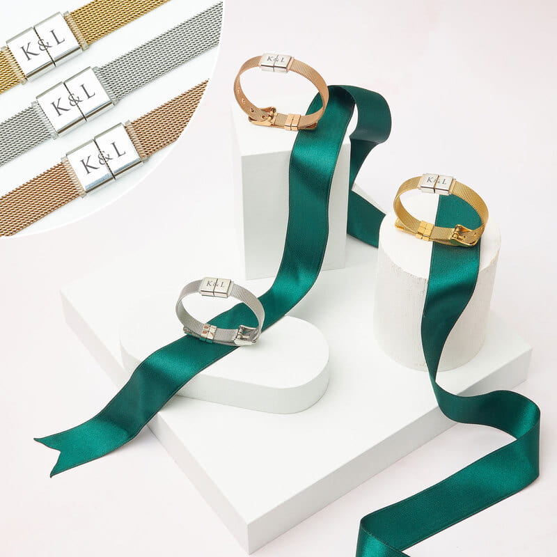 Çiftlere Özel Baş Harf Özelleştirmeli Örme Hasır Bileklik