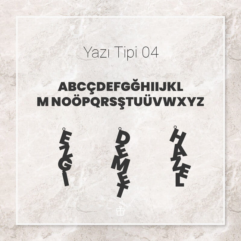 Dağınık Yazı Stili İsimli Gümüş Kolye