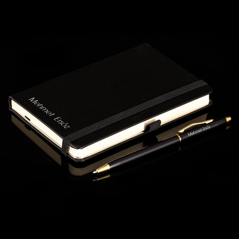 Deri Not Defter Kalem Seti