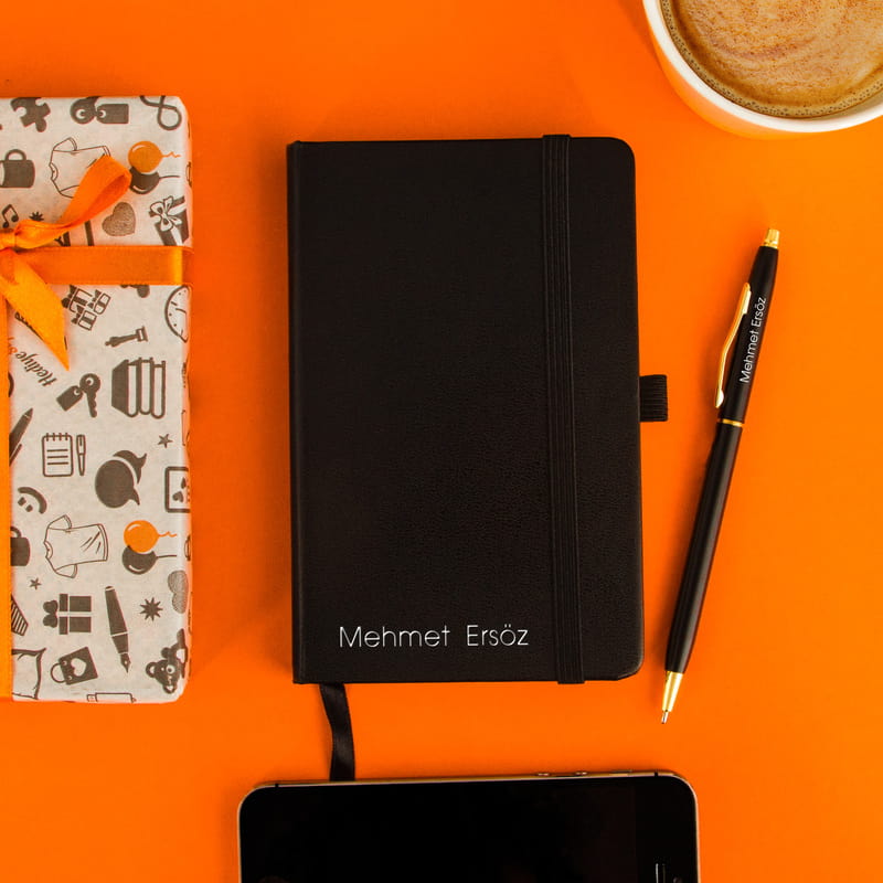 Deri Not Defter Kalem Seti