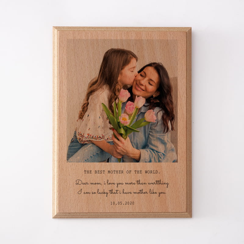 Dünyanın En İyi Annesine Hediye Mini Ahşap Foto