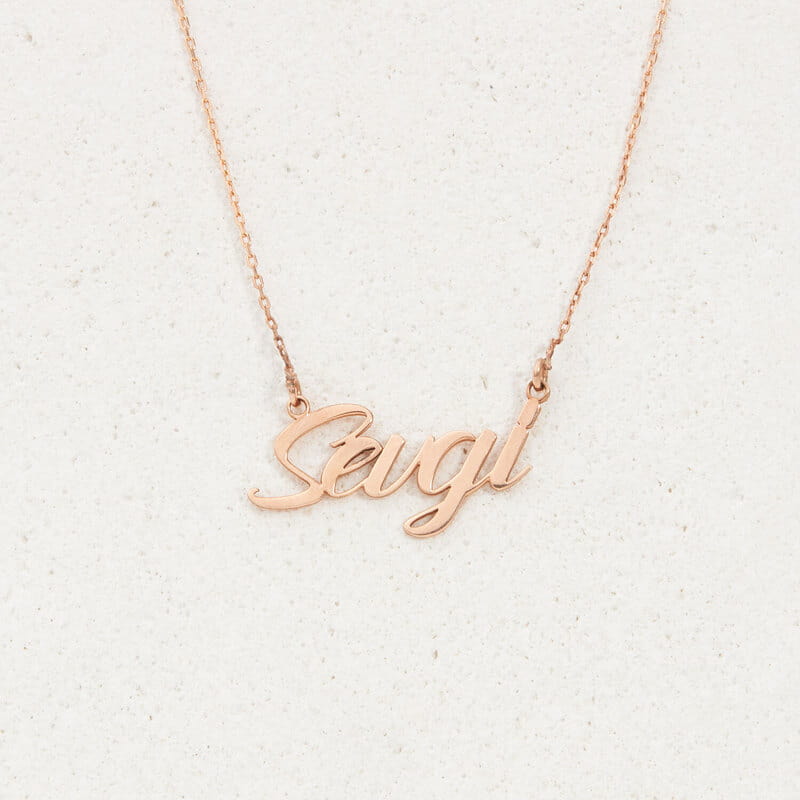 El Yazısı Kişiselleştirilebilir Kadın Gümüş Kolye