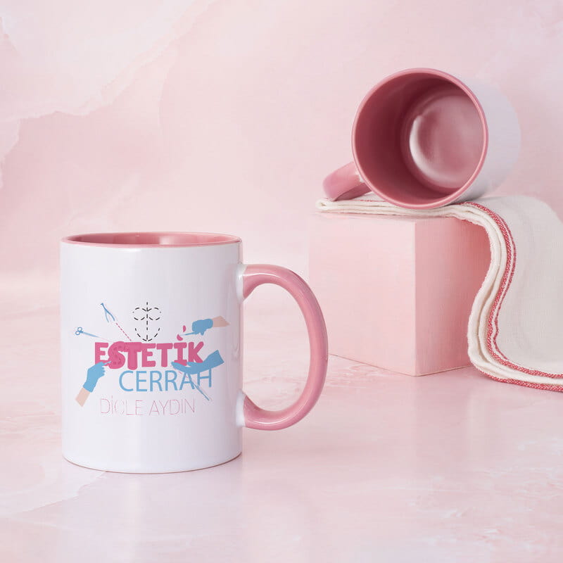 Estetik Cerrahlara Özel İsim Yazılı Kahve Kupası