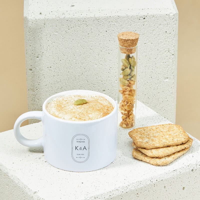 Forever Tasarımlı Baş Harf ve Tarih Özelleştirmeli Kahve Fincanı