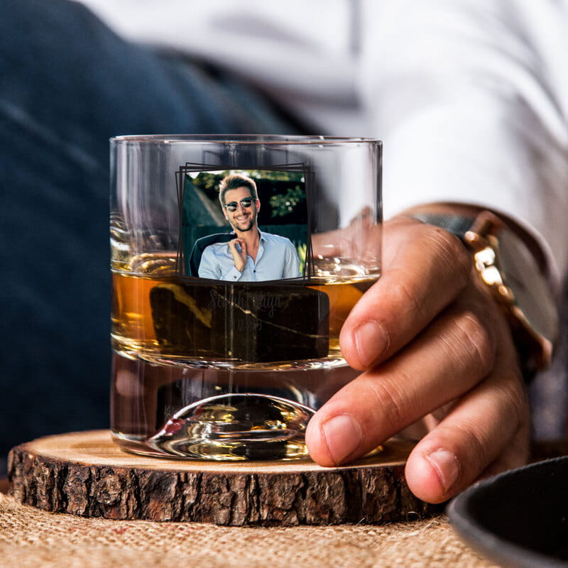 Fotoğraf ve İsim Özelleştirmeli 2li Viski Kadeh Seti