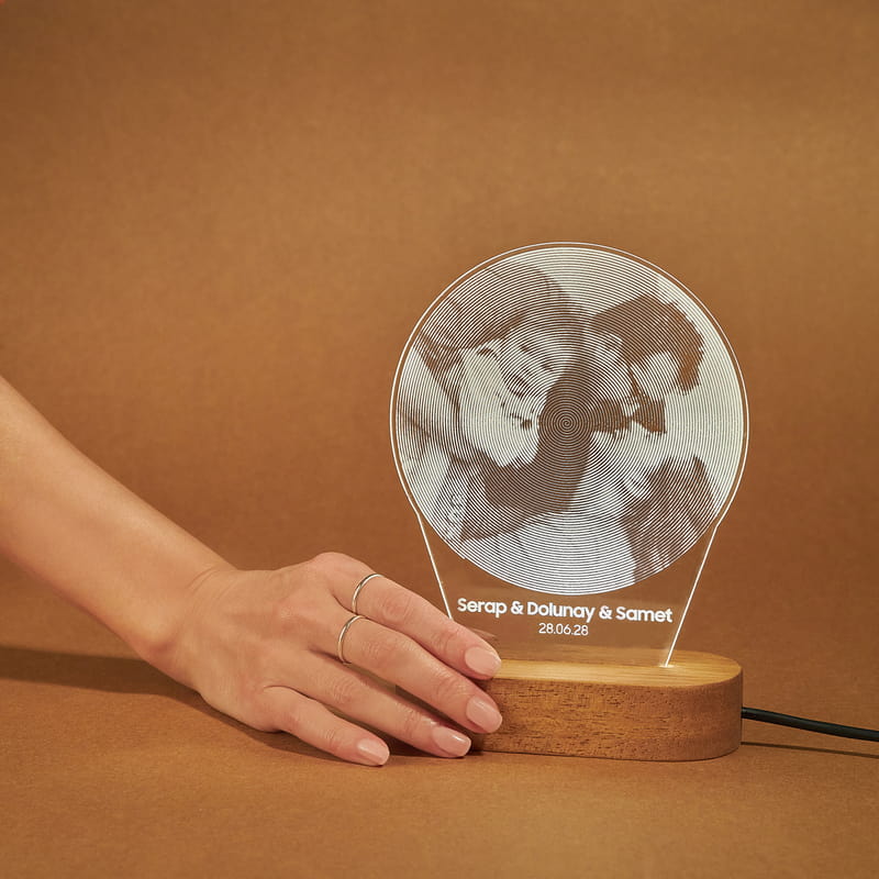 Fotoğrafınıza Özel Spiral Tasarımlı Led Lamba