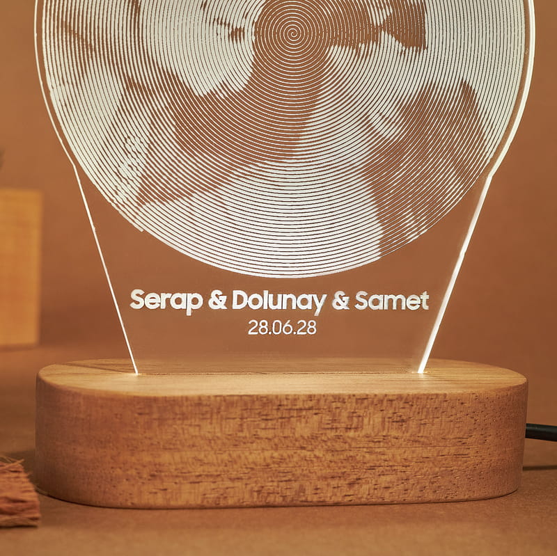 Fotoğrafınıza Özel Spiral Tasarımlı Led Lamba