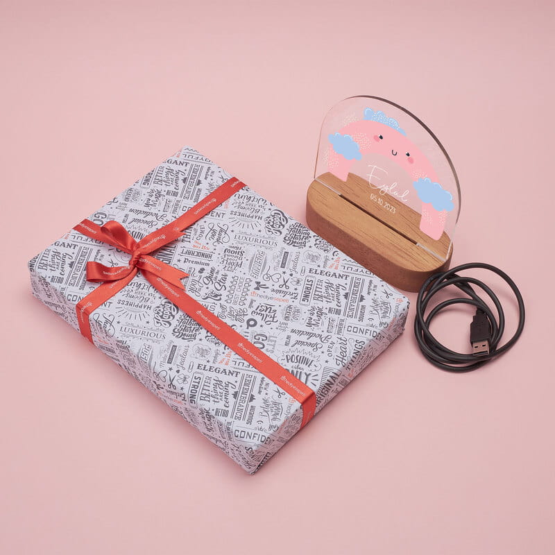 Gökkuşağı İsim ve Tarih Özelleştirmeli Led Lamba