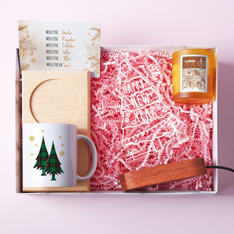 Happy New Year Yılbaşı Hediye Kutusu