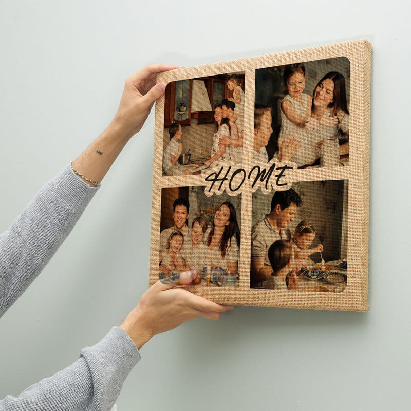 Home Yazılı Kişiye Özel Fotoğraflı Hasır Vintage Tablo - 40x40