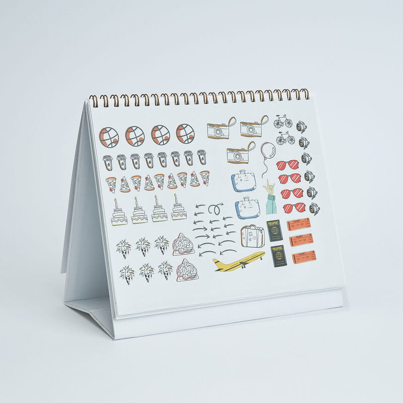 İnteraktif Sticker Hediyeli Fotoğraf Baskılı 2026 Masaüstü Takvim