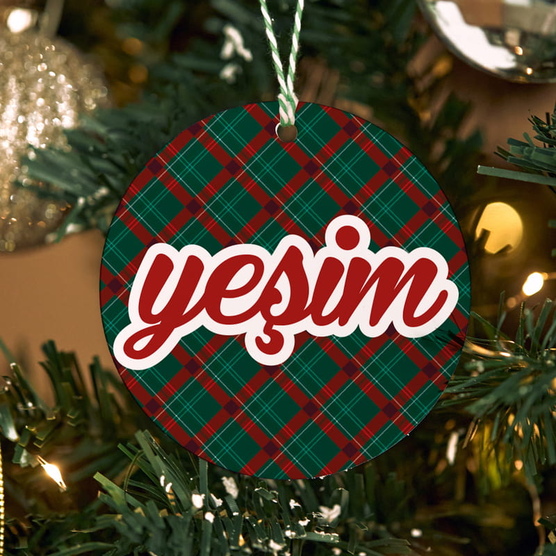 İsim Yazılı Çam Ağacı Süsü