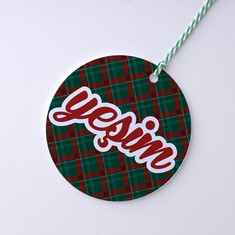 İsim Yazılı Çam Ağacı Süsü