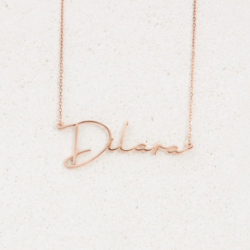 İsim Yazılı Gümüş Kadın Kolye