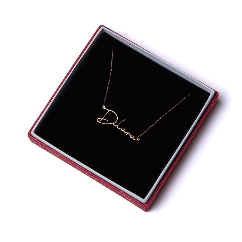 İsim Yazılı Gümüş Kadın Kolye