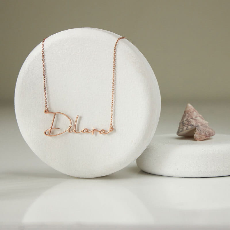 İsim Yazılı Gümüş Kadın Kolye