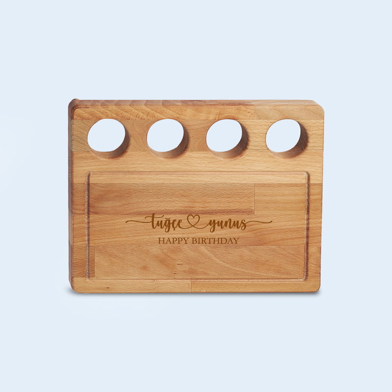İsme Özel Ahşap Kahvaltı Sunum Seti