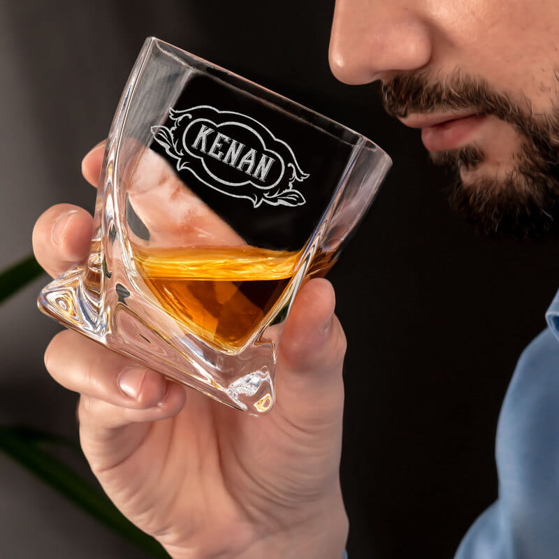 İsme Özel Retro Tasarımlı New York Viski Kadeh Seti
