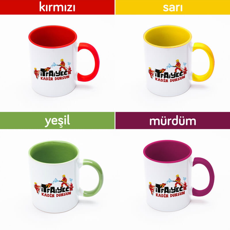 İtfaiye Erlerine Hediye Renkli Kahve Kupası
