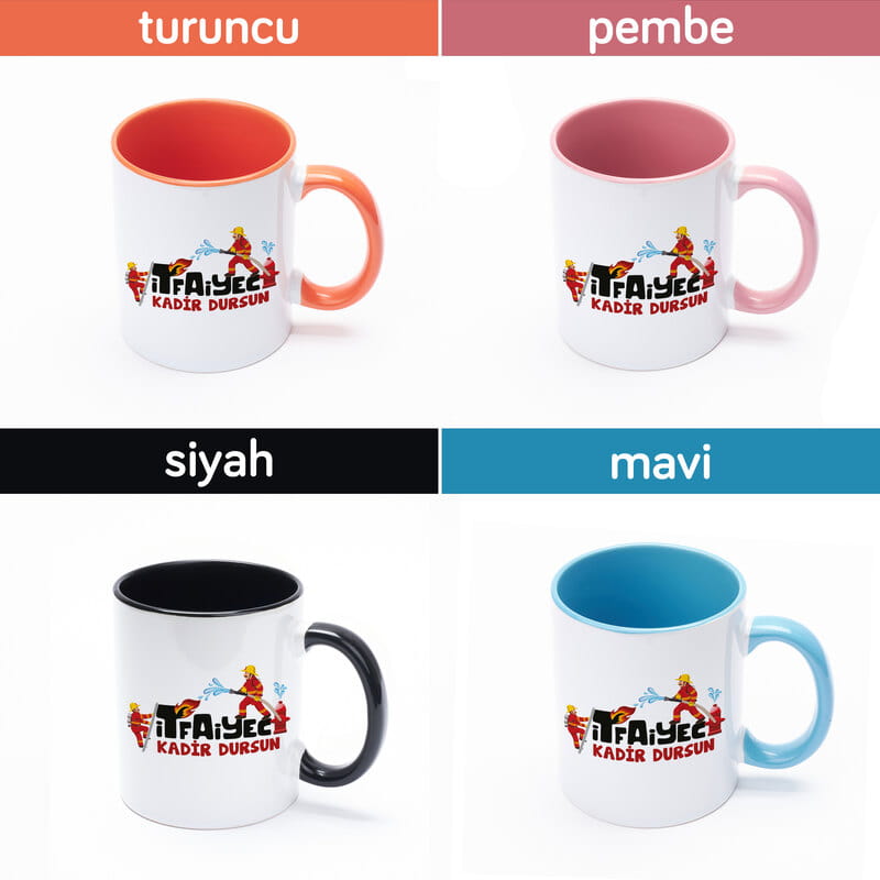 İtfaiye Erlerine Hediye Renkli Kahve Kupası
