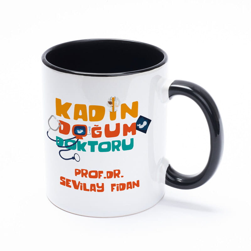 Kadın Doğum Doktoruna Hediye Kişiye Özel Renkli Kupa