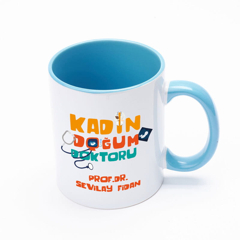 Kadın Doğum Doktoruna Hediye Kişiye Özel Renkli Kupa