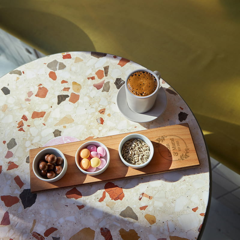 Kişiselleştirilebilir 3lü Çerez & Sosluk Kaseli Minimal Sunum Seti