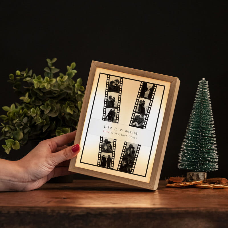 Kişiye Özel Fotoğraflı Life is a Movie Dekoratif Led Lamba