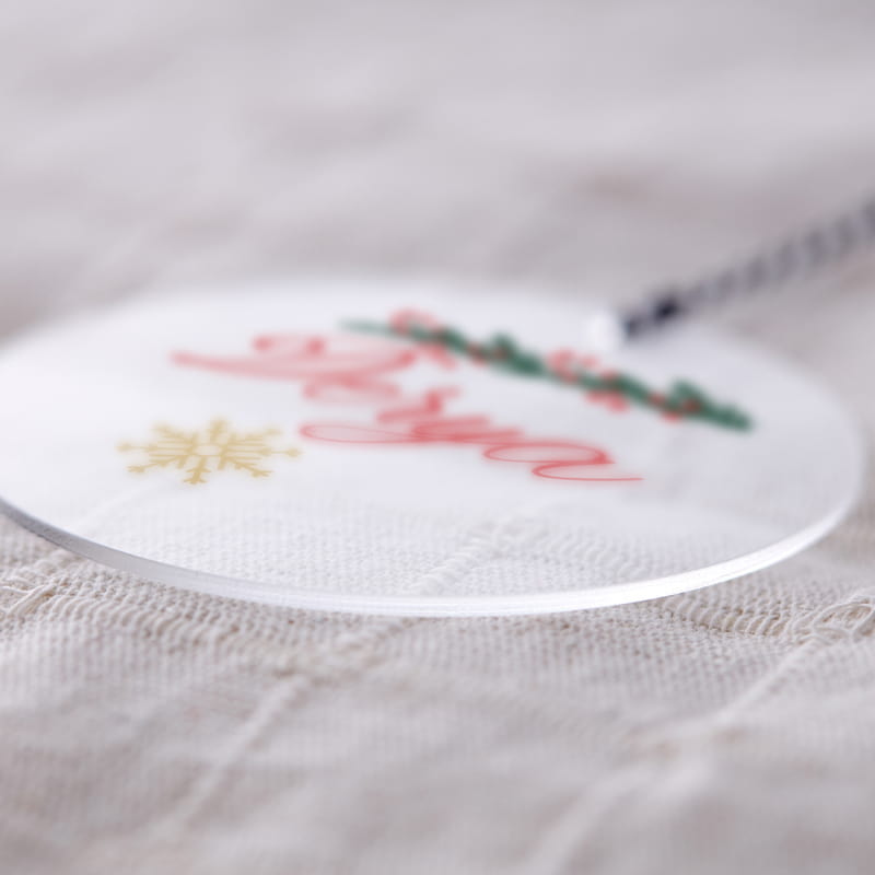 Kişiye Özel İsimli Şeffaf Akrilik Çam Ağacı Süsü