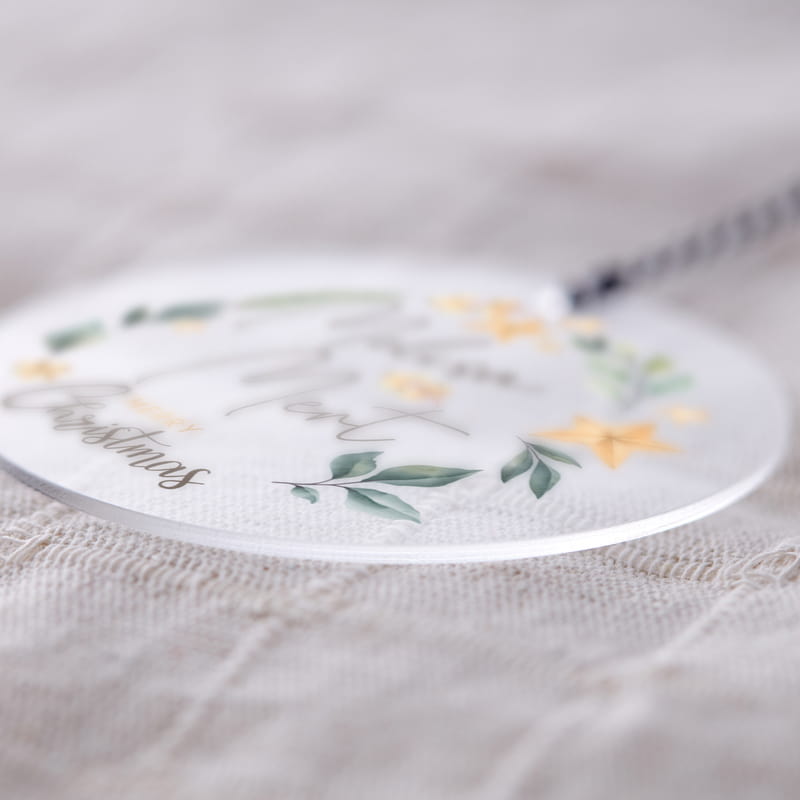 Kişiye Özel Şeffaf Akrilik Çam Ağacı Süsü