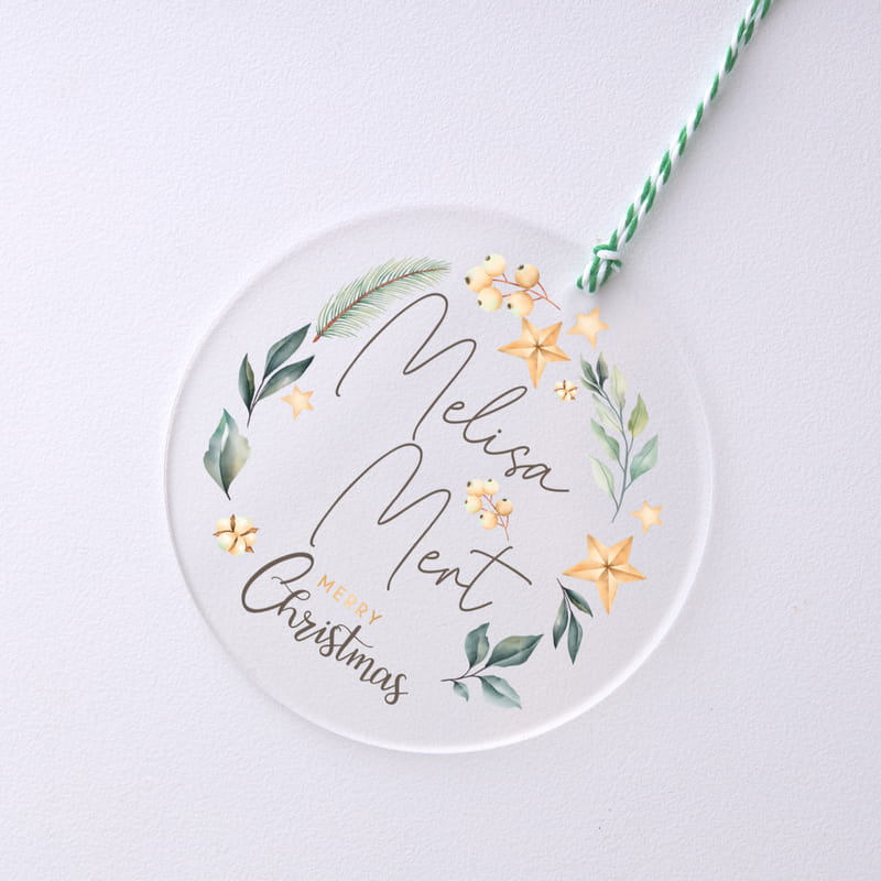 Kişiye Özel Şeffaf Akrilik Çam Ağacı Süsü