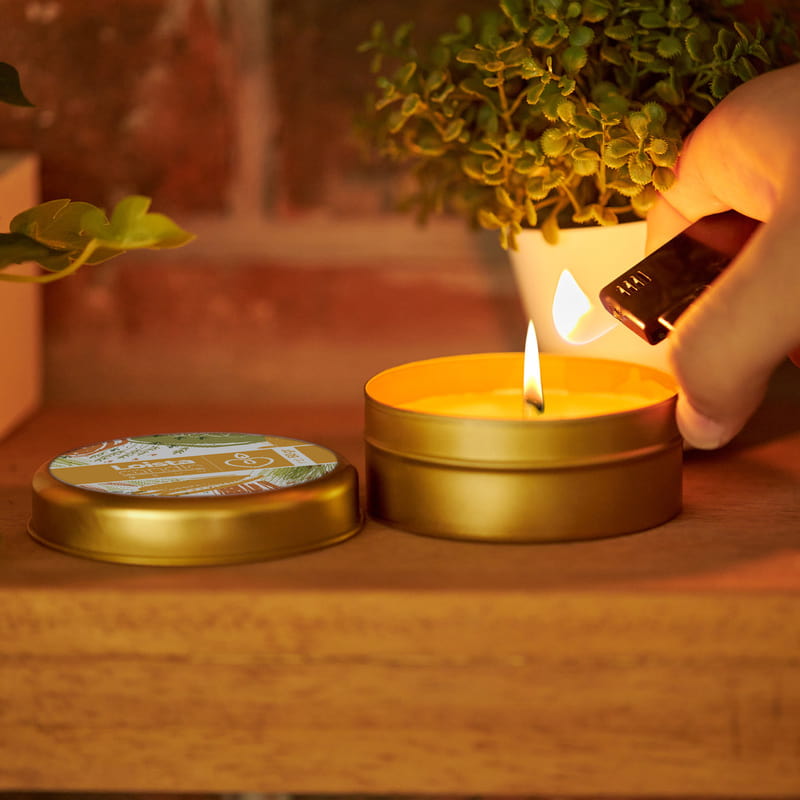 Loista Yuvarlak Metal Kutuda 3'lü Kokulu Mum Seti