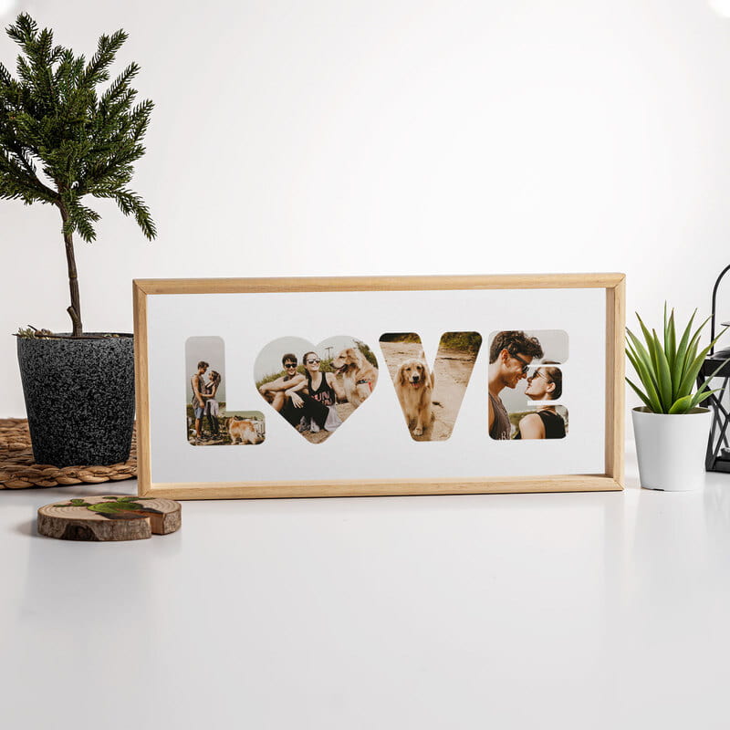 LOVE Fotoğraf Baskılı Ahşap Tablo
