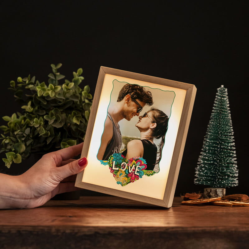 Love Fotoğraf Baskılı Dekoratif Led Lamba