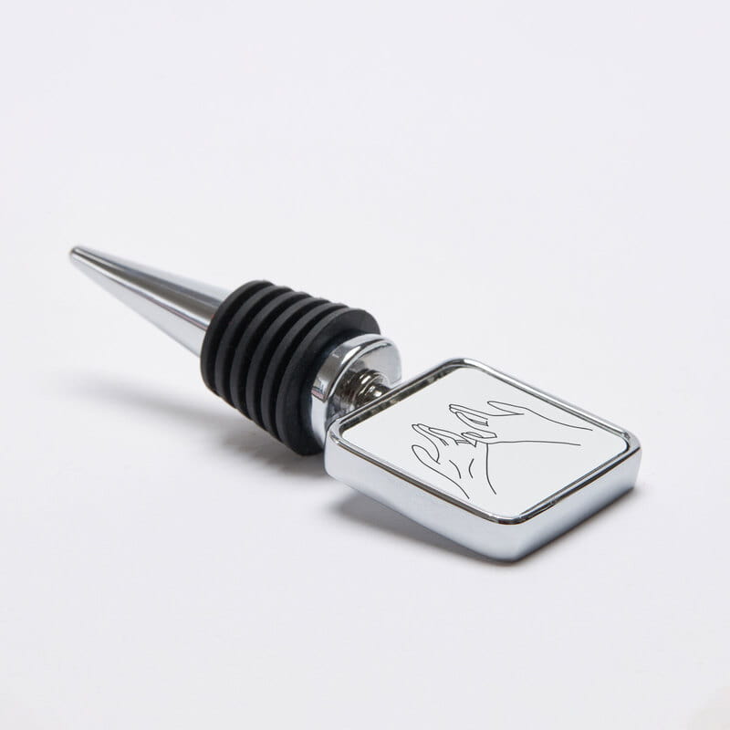 Minimal Tutuşan El Tasarımlı Cam Şişe Tıpası