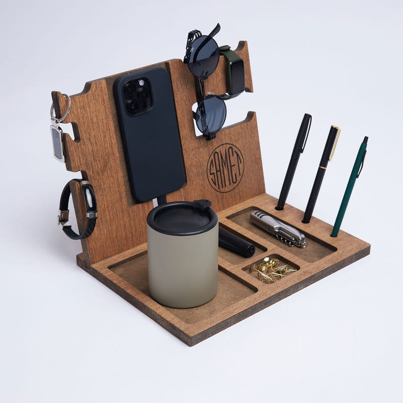 Monogram İsme Özel Çok Amaçlı Masaüstü Organizer