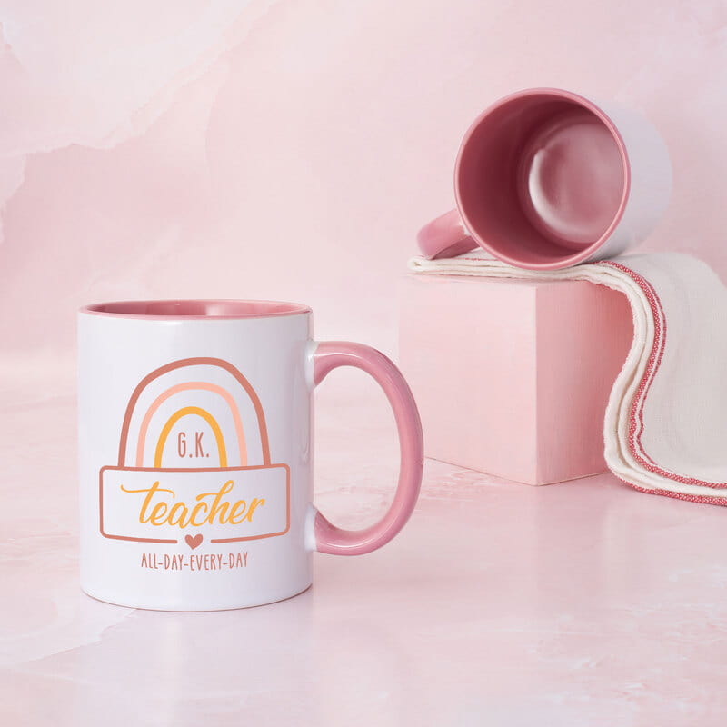 Öğretmenler Günü Hediyesi Kişiye Özel Renkli Kahve Kupası