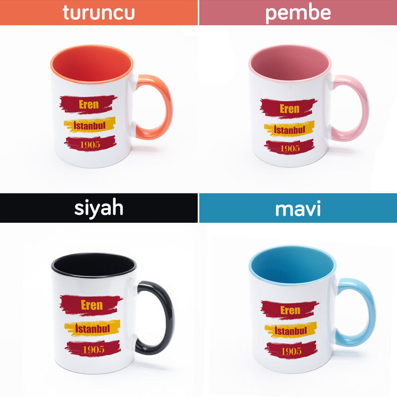 Sarı Kırmızı Renkli Taraftar Kahve Kupası