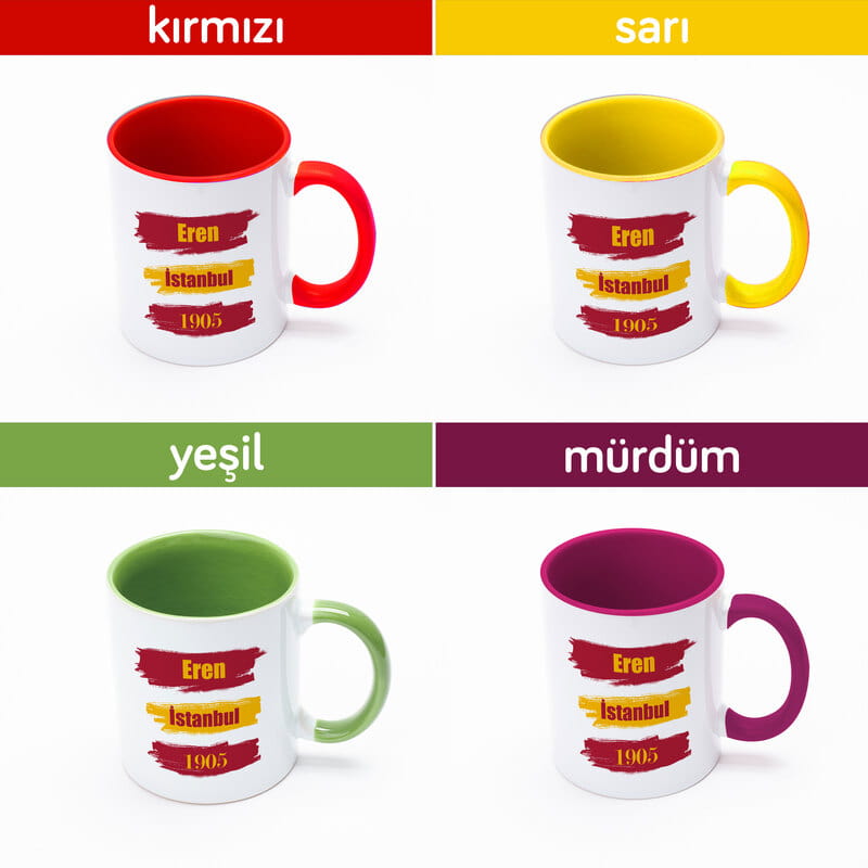 Sarı Kırmızı Renkli Taraftar Kahve Kupası