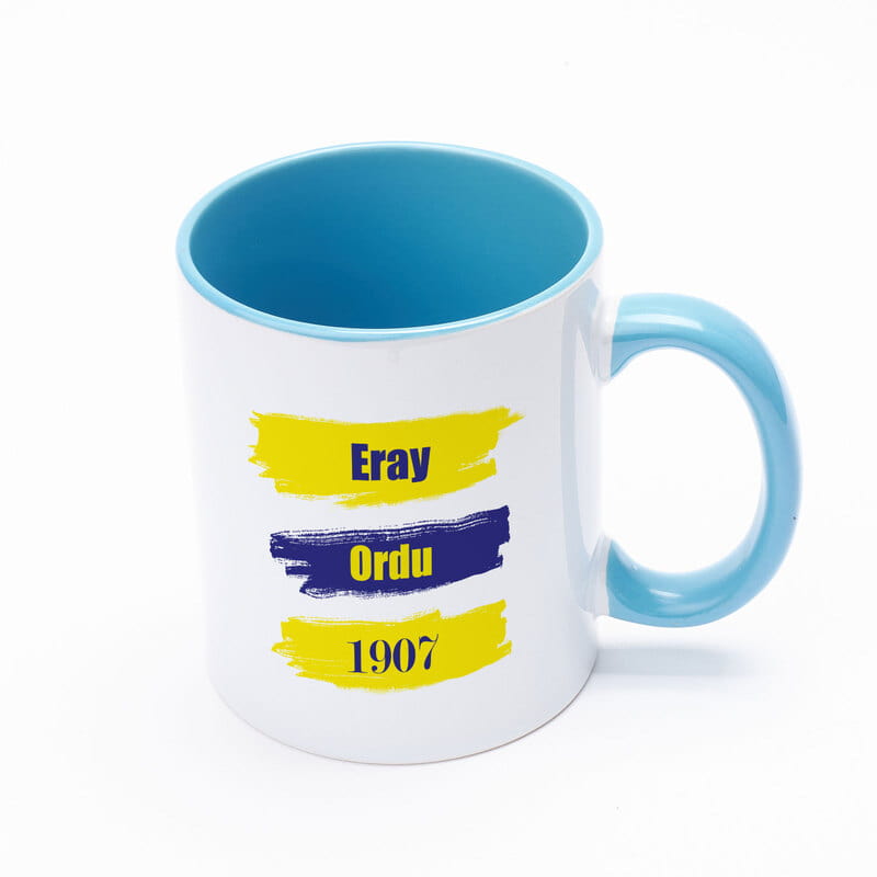 Sarı Lacivert Renkli Taraftar Kahve Kupası