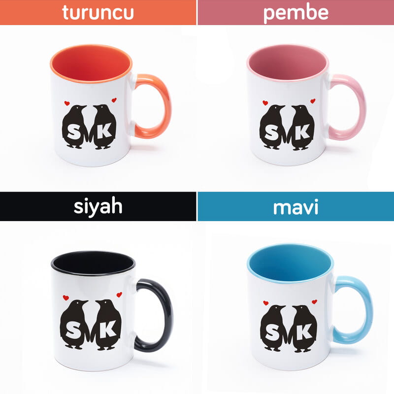 Sevgili Penguenler Renkli Kupa