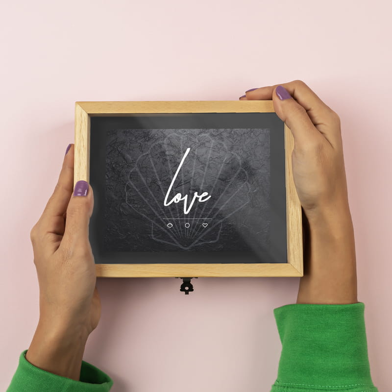 Love İstiridye Kolye - Gerçek İnci Kolye Ahşap Hediye Kutusu